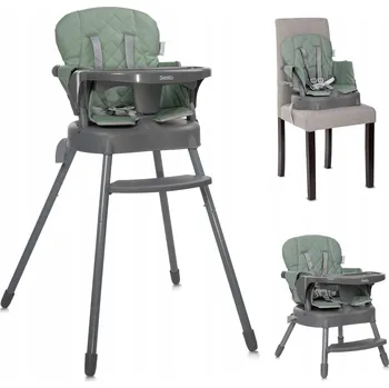 Jídelní židlička Jídelní židlička 3v1 s nastavitelným táckem, popruhy a eko kůží Lorelli zelená