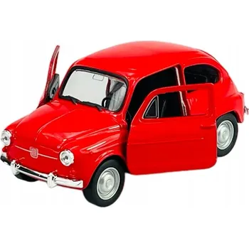 autíčko WELLY OLD TIMER FIAT 600 ČERVENÝ 1:34 NOVÝ KOVOVÝ MODEL 43772
