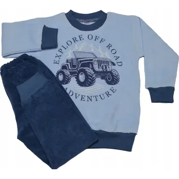 CHLAPECKÉ PYŽAMO FROTÉ AUTO MODRÁ/JEANS 128 SUTEX