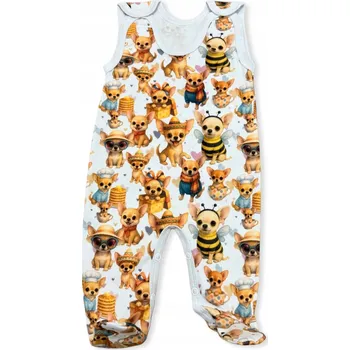 Kojenecký overall OVERAL na spaní ROZEPÍNACÍ 62 Dětské pyžamo OVERAL PEJSCI