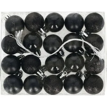 Vánoční dekorace Vánoční Vánoční Koule stromeček 3cm 20 ks černé