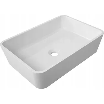 Umyvadlo Umyvadlo na desku obdélníkové Omnires MARBLE 50 cm bílé