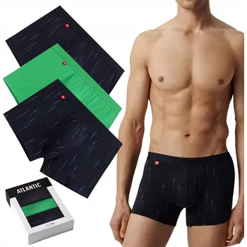 Boxerky Pánské boxerky ATLANTIC 3MH-210 w2 bavlna 3-BALENÍ XXL