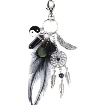 Amparo Miranda® Přívěsek na kabelku nebo klíče Lapač snů Obsidián