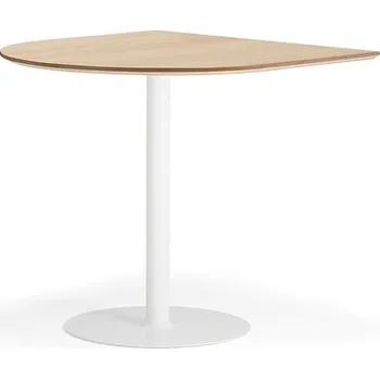 Jednací stůl Barový stůl METRIC, poloviční ovál, 1000x1000x900 mm, bílá/dub