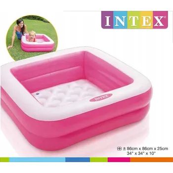 Dětský bazének Intex 57100 bazének čtverec 85 x 85 x 23 cm růžový