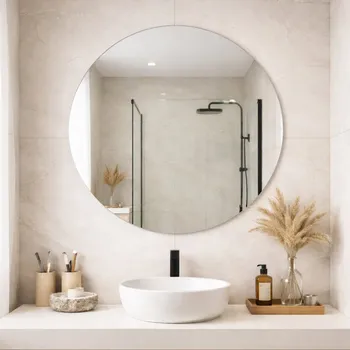 Zrcadlo Zrcadlo SmartWoods nástěnné kulaté 800 x 800 mm