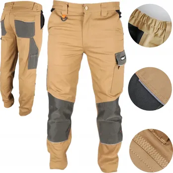 Pracovní obuv DEDRA Ochranné kalhoty LD/54 dlouhé béžové SLIM LINE 270 g/m2 BH42SP-LD