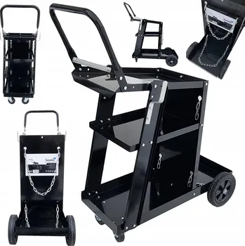 Svářečka SVÁŘEČSKÝ VOZÍK PRO SVAŘOVACÍ STROJE MIG MAG MMA TIG s poličkou na lahve STABILNÍ