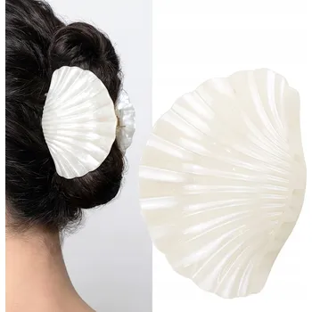 Sponka do vlasů skřipec mušle perleťová bílá