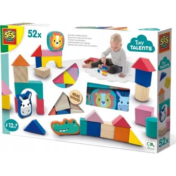 ostatní stavebnice Ses Creative Dřevěné barevné stavebnice 131432