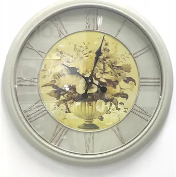 Hodiny Nástěnné hodiny RETRO KVĚTINY VELKÉ KULATÝ EFEKTNÍ 50 cm SN54488