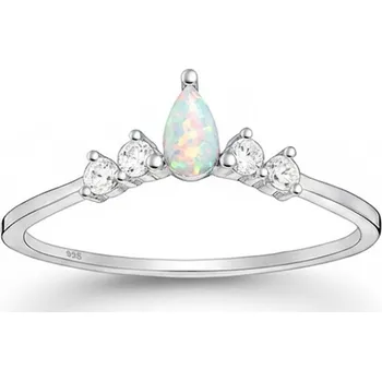 Prsten DOVOLUJI si stříbrný prsten se zirkony a umělým opálem Velikost prstenu: 7 (54/55)
