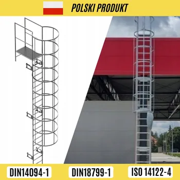 Žebřík ŽEBŘÍK S KOŠEM A PRŮCHODEM NAD ATIKOU 10,1 M POZINK