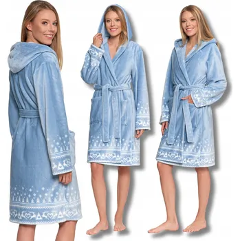 Dámský župan DÁMSKÝ ŽUPAN NA ZAVAZOVÁNÍ S KAPSY TEPLÝ MORAJ SE SKANDINÁVSKÝM VZOREM XL