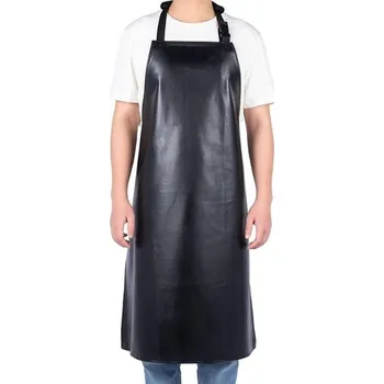 Nepromokavá zástěra Homsolver, řeznická zástěra, černá, univerzální velikost.