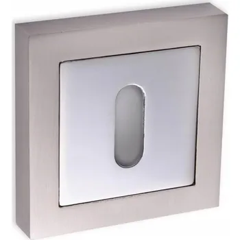 Dveřní kování Interiérová klika Kuchinox Krátká, Čtvercová rozeta, Klika se štítem s otvorem pro klíč