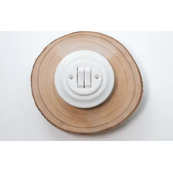 vypínač Keramický dvojvypínač 6/6 (5,5B) kompletní BÍLÁ bezšroubkový