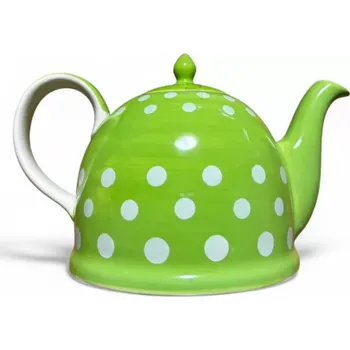 Konvice na čaj Konvička na čaj s puntíky - zelená (Zelená konvice z jemné kameniny)