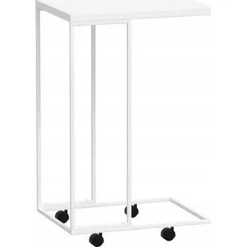 Konferenční stolek Boční stolek ve tvaru písmene, bílý, 40x30x63,5 cm, dřevěný, ž