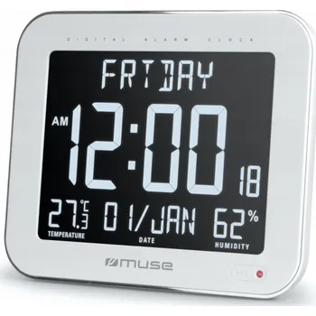 Hodiny Muse | Nástěnné hodiny s funkcí budíku | M-090 WMC | Bílá