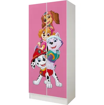 Šatní skříň Skříň Leomark Roma Tlapková patrola 70 x 161,5 x 42,5 cm Bílá