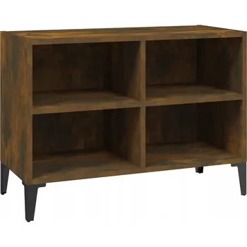 Televizní stolek TV stolek, kovové nohy, kouřový dub, 69,5x30x50 cm