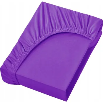 Prostěradlo PROSTĚRADLO S GUMOU PARIS JERSEY BAVLNA 200X220 + 25CM FIALOVÁ