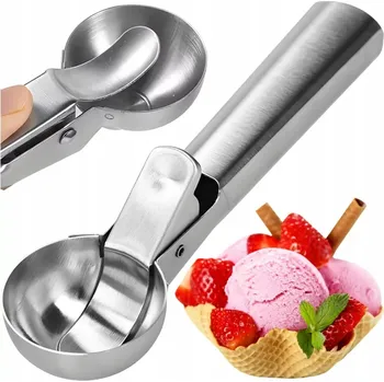 Naběračka NABĚRAČKA NA ZMRZLINU LŽÍCE NA RÝŽI BRAMBORY VELKÁ PEVNÁ OCELOVÁ KULIČKA 6cm V2