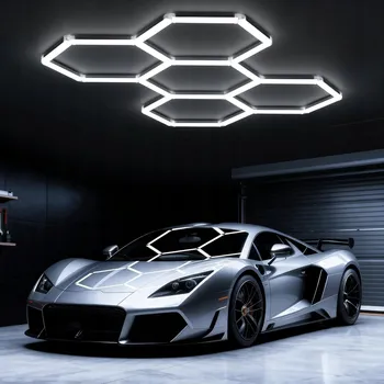 LED panel LED Lampa HEXAGON Panel Osvětlení Dílna Garáž Dům 220x152 cm 6500K