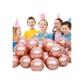 Balónek SADA LATEXOVÝCH BALÓNKŮ METALICKÁ RŮŽOVÁ 100 KS