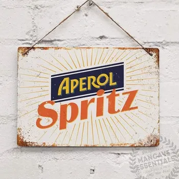Plakát Aperol Spritz Vintage Cocktail Prosecco Blechshild Kovový dekor Kovový nástěnný nálep Vintage