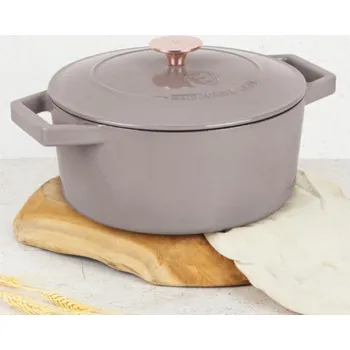 Hrnec Pekáč litinový s poklicí 24 cm Taupe Collection BH-6525