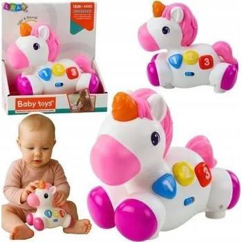 Hračka pro nejmenší Hračka pro batole - Jednorožec na kolečkách, světla a zvuky