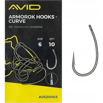 Rybářský háček Háčky Avid Háčky Armorok - zakřivené, velikost 6