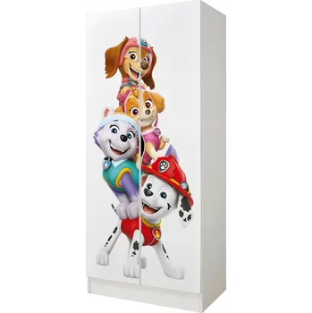 Šatní skříň Skříň Leomark Roma Tlapková patrola 70 x 161,5 x 42,5 cm Bílá