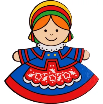 Obraz MAGNET DŘEVĚNÝ FOLK - LIDOVÉ KROJE - KUJAWIANKA FOLKSTAR