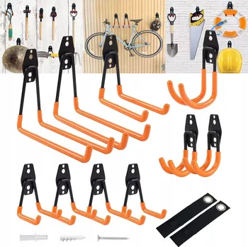Věšák Kovové háky věšáky 12 ks černo-oranžové