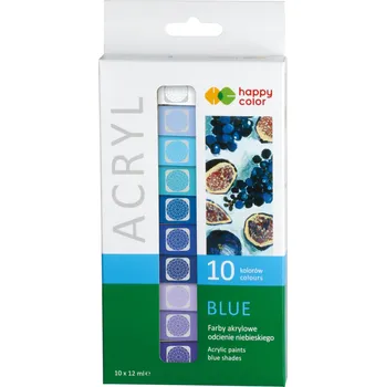 Vodová barva Akrylové barvy Happy Color 10 ks x 12 ml