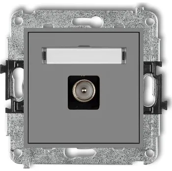 Elektrická zásuvka Anténní zásuvka nástěnná Karlik šedá