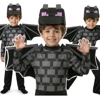 Karnevalový kostým MINECRAFT 110 116 KOSTÝM ENDERDRAGON ČERNÝ DRAK KOSTÝM MASKA