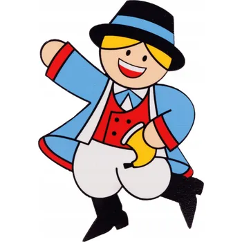 Obraz MAGNET DŘEVĚNÝ FOLK - LIDOVÉ KROJE - KAŠUBSKO FOLKSTAR