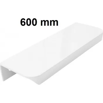 Nábytkové kování Nábytková úchytka hranová zaoblená C12 R9 bílá matná L-600 mm