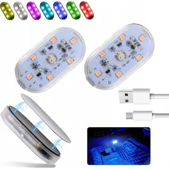 Osvětlení interiéru vozidel RGB LED OSVĚTLENÍ INTERIÉRU DO AUTA NA magnet, DOTYKOVÉ