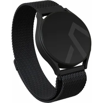 Módní doplněk Swissten Univerzální kovový síťovaný řemínek BURGA pro hodinky o průměru 22 mm (černý)