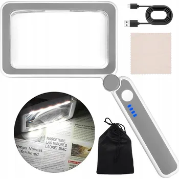 Lupa Lupa s LED osvětlením 10x LED diod, 4x zvětšení