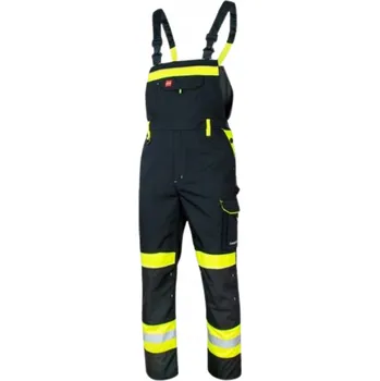 Pracovní obuv Pracovní kalhoty s laclem černé s odrazkami CLASSIC-Vis Flash 58
