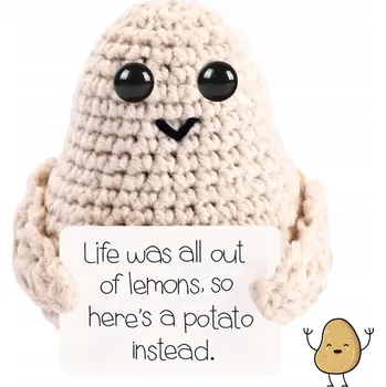 plyšák Plyšová Hračka Pozitivní brambora s motivačním dopisem v angličtině 8 cm Bílá