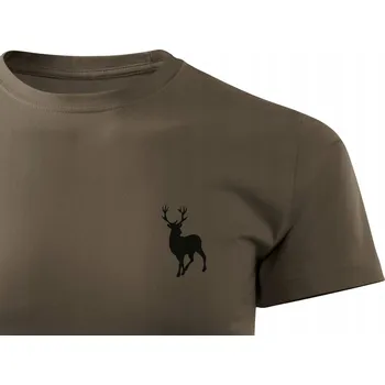 Pánské tričko Hnědé lovecké tričko T-shirt ProMyslivce potisk JELEN - BÝK vel. M
