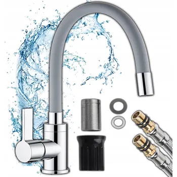 Vodovodní baterie Kuchyňská stojánková baterie RETOO Baterie Retoo stříbrná